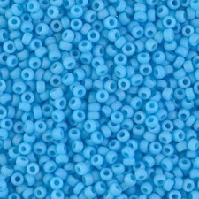 Miyuki rocailles Perlen 11/0 - Matted opaque turquiose blue 11-413F